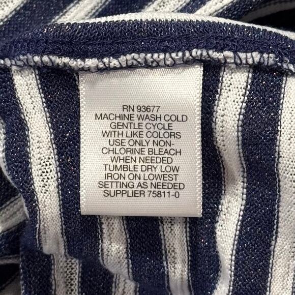 Liz Claiborne Kimono Cardigan Coastal Grandma Minimalist Nautical Beachy Blue 1X - Picture 4 of 5